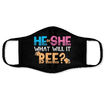 Discover Gender Reveal Bee green Face Masks