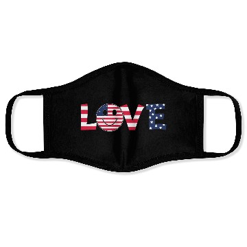 Discover Love USA Flag Patriotic 4th of July America day Face Masks