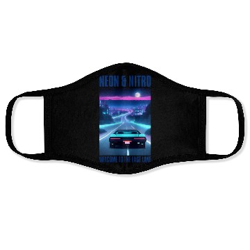 Discover Vintage 80s Futuristic Retrowave Neon Cyberpunk Face Masks
