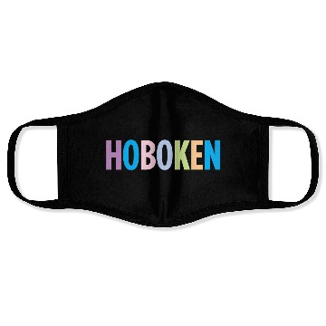 Discover Hoboken New Jersey Colorful Type Face Masks