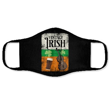 Discover Vintage Irish Distressed Style Design Face Masks