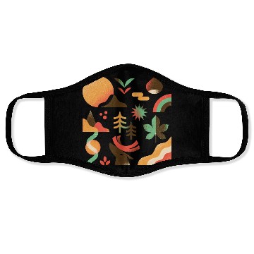 Discover Autumn Mountain Landscape Face Masks