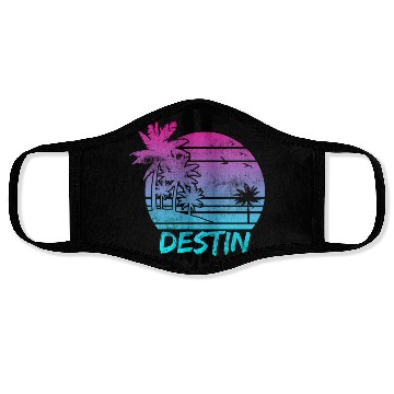 Discover Destin Florida Vacation Palm Tree Beach Face Masks