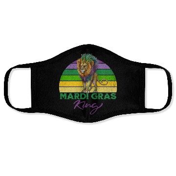 Discover Mardi Gras King Lion With Crown Face Masks