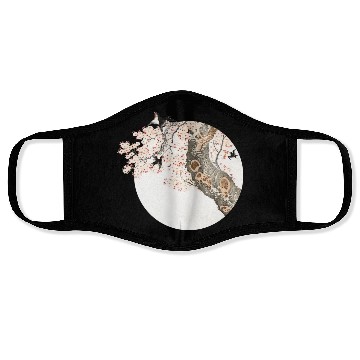 Discover Katsushika Hokusai’s cherry tree'n birds Face Masks