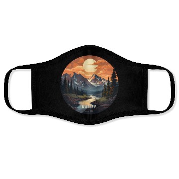Discover Banff sunset Face Masks