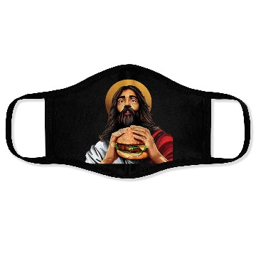 Discover Cheeseburger with Jesus Face Masks