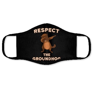 Discover Dabbing Groundhog Day Respect the Groundhog Funny Face Masks