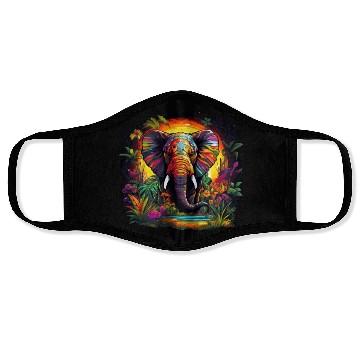 Discover Elephant in the djungle Face Masks