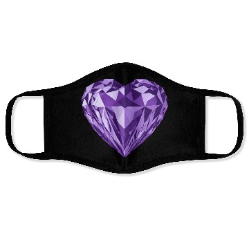 Discover Glossy purple diamond heart Face Masks