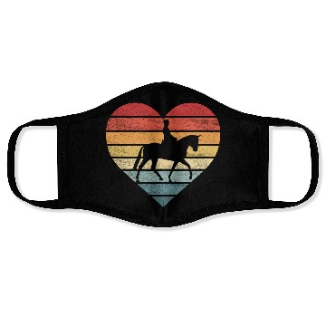 Discover Equestrian Horseman Retro Sunset Horse Lover Rider Face Masks