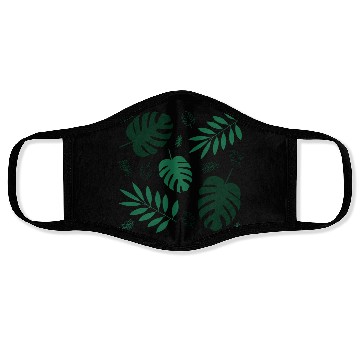 Discover Green Palm Leaves And Tropical Green Monstera Face Masks