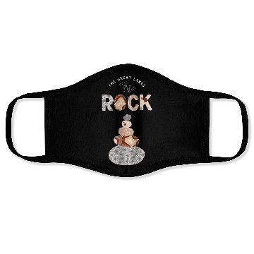 Discover Great Lakes Rock Colored Rock Stack Petoskey Stone Face Masks