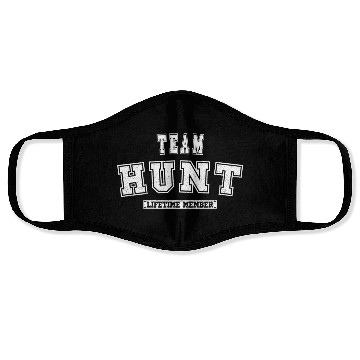 Discover Team Hunt Lifetime Member Family Last Name Face Masks