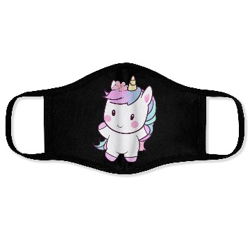 Discover Cute Dancing Unicorn, Joyful Fantasy Design Face Masks