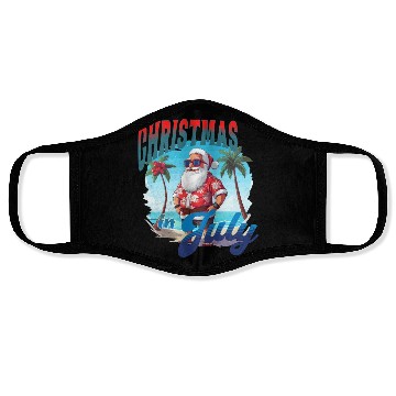 Discover Santa at the Beach | Christmas In July Face Masks