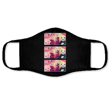 Discover Cherry Blossom Face Masks, Women's Panda Sakura Kawaii