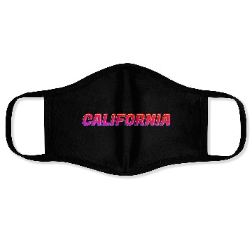 Discover California Neon Text Sign Typography Outline Face Masks