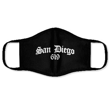 Discover San Diego 619 Chicano Latino Style Area Code Face Masks
