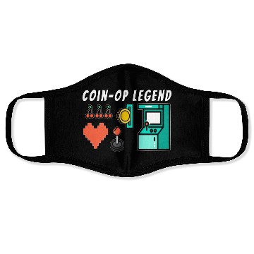 Discover Coin Op Legend Arcade Gaming 80s Retro Gamer Face Masks