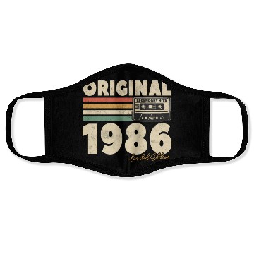 Discover Vintage 1986 Birthday Gift Face Masks