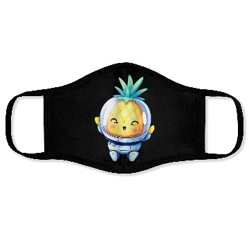 Discover Kawaii astronauts pineapple Face Masks