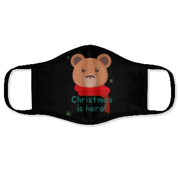 Discover Brown Bear Merry Xmas Funny Gift green Face Masks