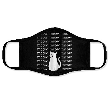 Discover Chatty Cat White Cat hipster Face Masks