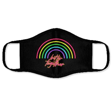 Discover Better Together Neon Rainbow vintage Face Masks