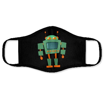 Discover Green And Orange Robot Face Masks