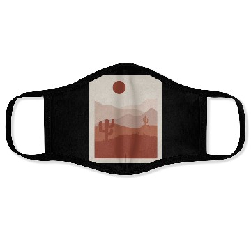 Discover desert sand and sun orange and gray Face Masks