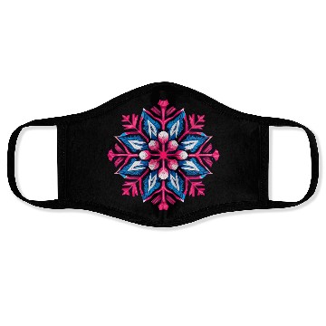 Discover Colorful Abstract Snowflake Vector Art Face Masks