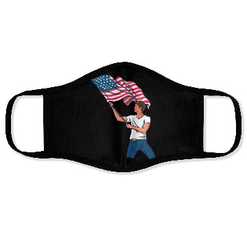 Discover Waving Usa Flag Face Masks