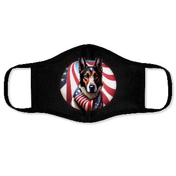 Discover Corgi Pembroke Tri Color True Blue Patriotic Face Masks