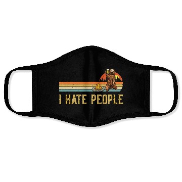 Discover I Hate People Bear Camp Face Masks