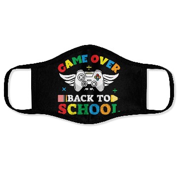 Discover Game over back to school Face Masks