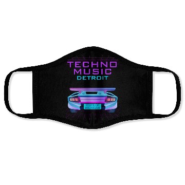 Discover Techno Music Detroit Face Masks