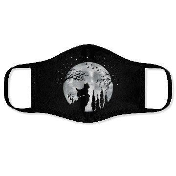 Discover Yorkshire Terrier Full Moon At Night Pet Yorkshire Face Masks