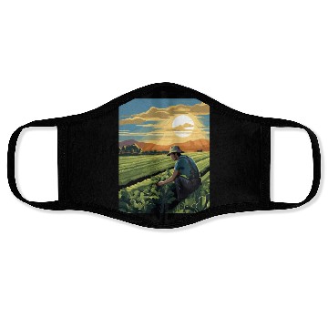 Discover Farming Farmer Farm Agriculture Face Masks