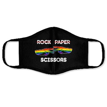 Discover Rock Paper Scissors Funny Lesbian Pride LGBT Cool Face Masks