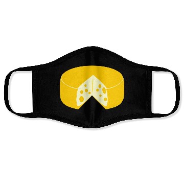 Discover Cheese golden yellow with point cut out front view Face Masks