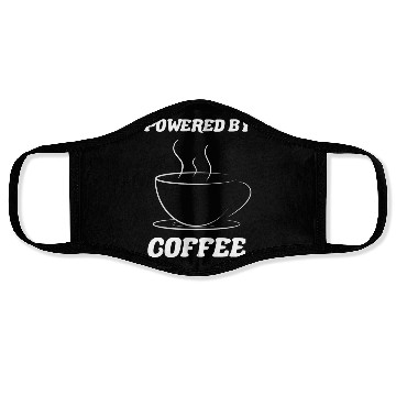Discover Coffee Lover Powered By Coffee Funny Coffee Lover Face Masks