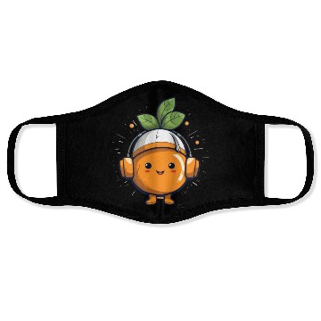 Discover Orange Fruit Fruitarian Funny Cute Party Music Face Masks
