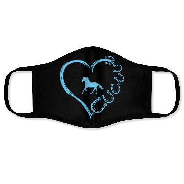 Discover Horseshoe Heart Horse Mom Horseback Riding Face Masks
