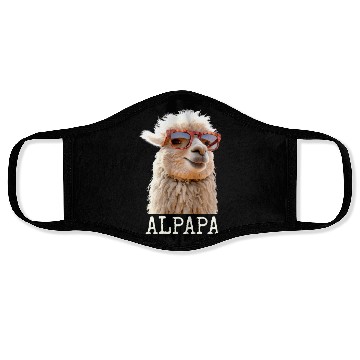 Discover Alpaca Papa Alpapa Lama Dad Alpaca Fathers Day Face Masks