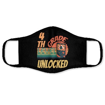 Discover 4th Grade Level Unlocked Video Game Back to School Face Masks