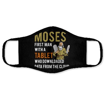 Discover Jewish Passover Moses Tablet Data Cloud Computing Face Masks
