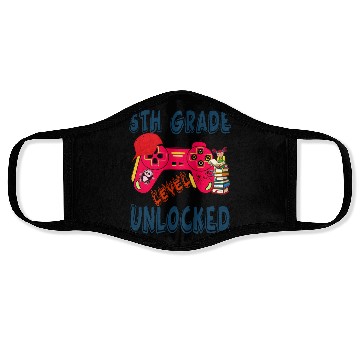 Discover 5th Grade Level Unlocked Video Game Back to School Face Masks