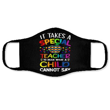 Discover Autism Teacher Support It Takes A Special Teacher Face Masks