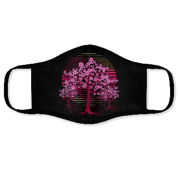 Discover Japanese sakura tree gift retro cherry blossoms Face Masks